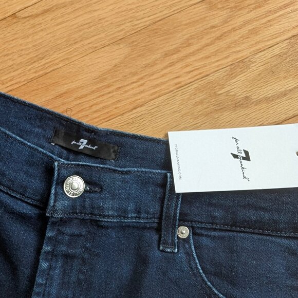 NEW 7 For All Mankind Rolled Hem Denim Shorts Women's 31 Kaia Jean mid rise blue - Picture 7 of 13